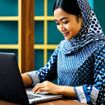 **

"A professional Malay businesswoman in a modern *baju kurung*, working on a laptop in a bright co-working space in Kuala Lumpur, fully clothed, appropriate attire, safe for work, perfect anatomy, natural proportions, professional photography, high quality, modern aesthetic, *batik* accents."

**