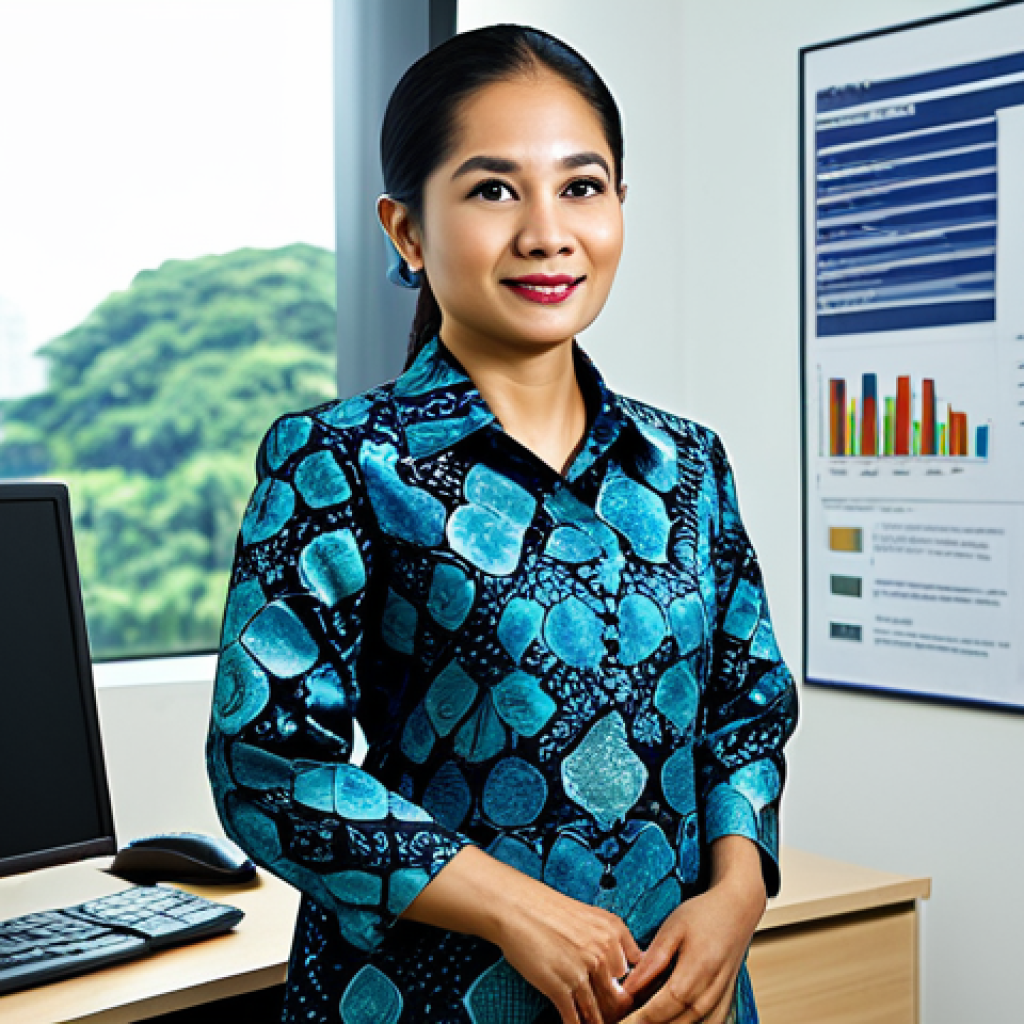 양자컴퓨터와 클라우드 서비스 - **Prompt:** A professional Malaysian businesswoman in a modest batik dress, presenting a financial r...
