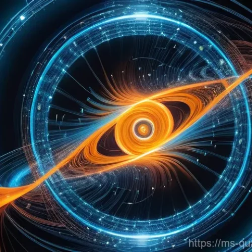 Home 17 양자컴퓨터 구현 기술 - **Prompt 1: The Dance of Qubits and Entanglement**
"A stunning, abstract representation of quant...