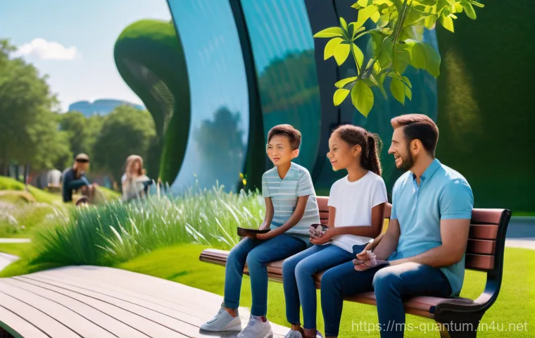 양자컴퓨터를 위한 하드웨어 혁신 - **Children Engaged in a Futuristic Interactive Learning Experience**
    *   **Description:** Two ch...